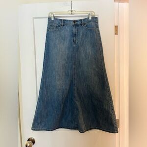 Vintage Ralph Lauren Denim Midi A-Line Skirt